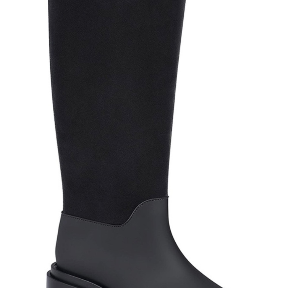 Melissa Black Tall Flocked Rain Boot Size 8 NWOB - Picture 7 of 13